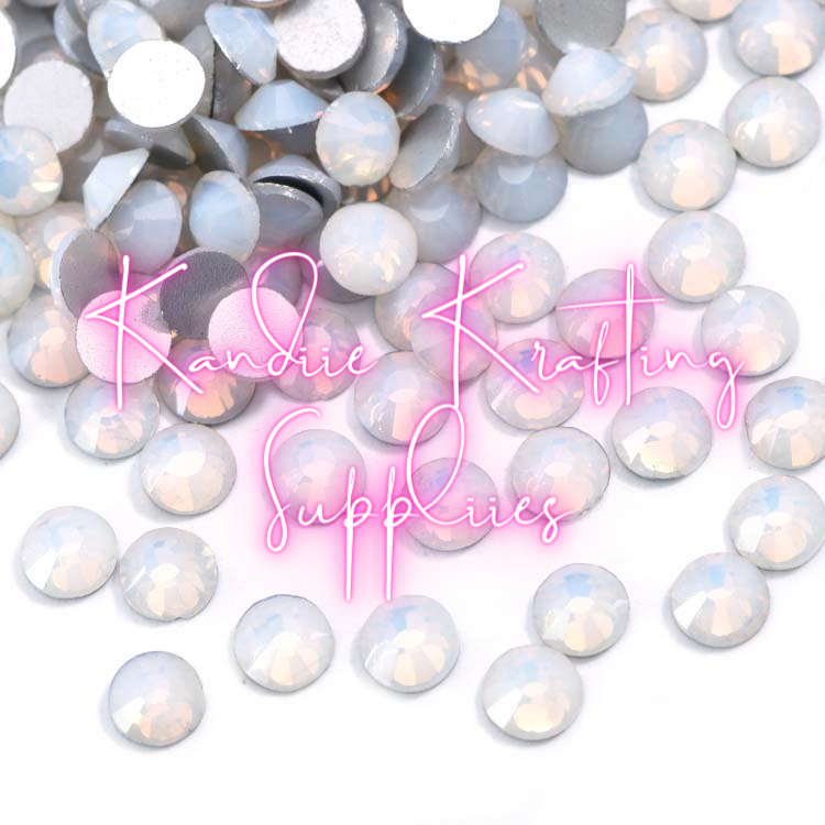 White Opal Glass Rhinestones