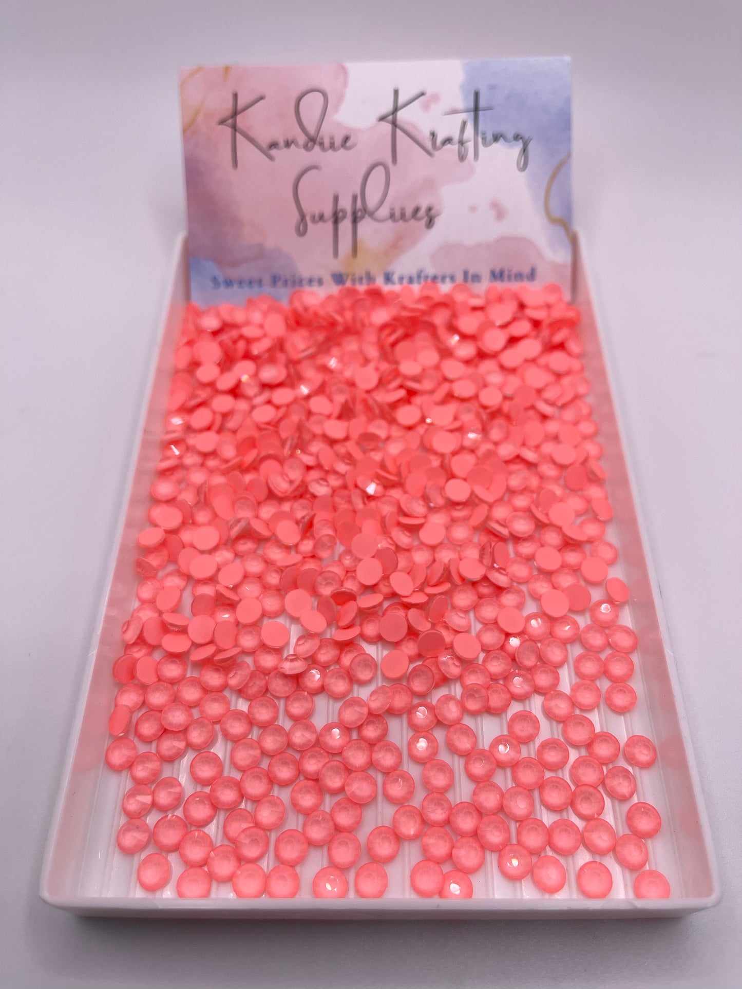 Coral Neon Glass Rhinestones