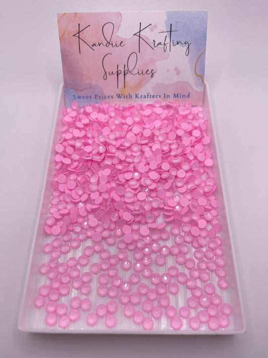 Light Pink Neon Glass Rhinestones