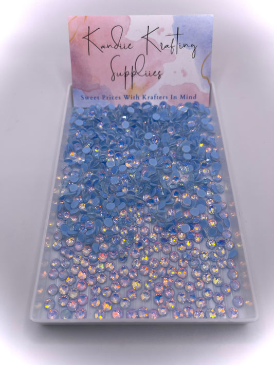 Light Sapphire Luminous Opal Glass Rhinestones