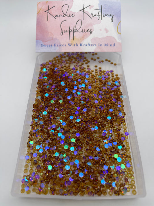 Coffee Aurora Resin Rhinestones