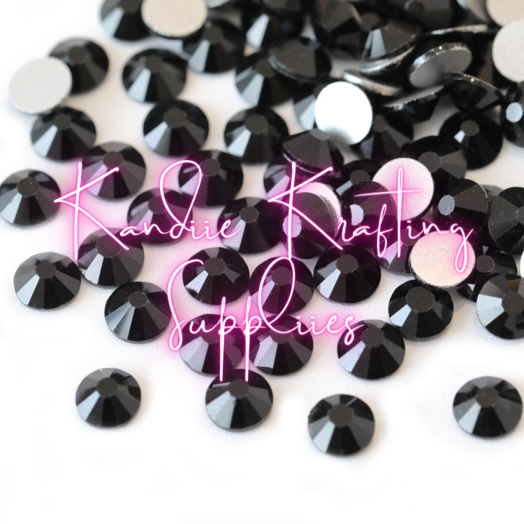 Jet Black Glass Rhinestones