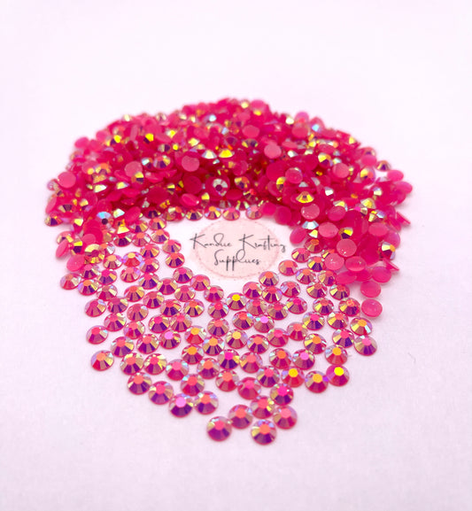 Dark Rose AB Jelly Resin Rhinestones