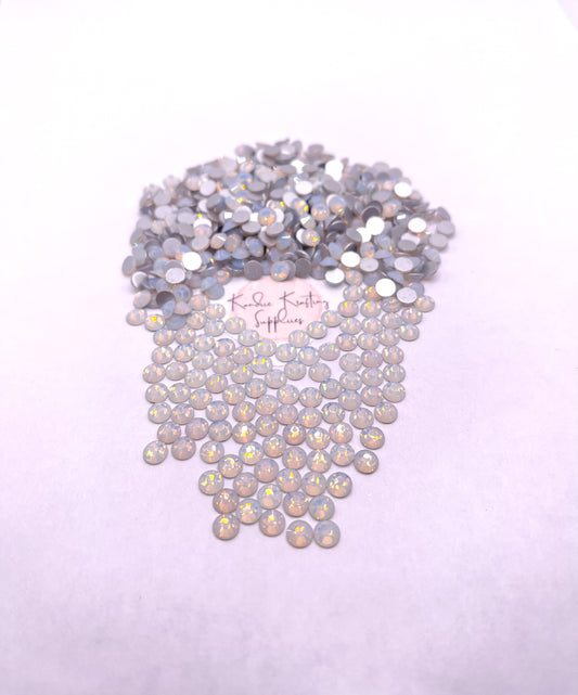 White Opal Glass Rhinestones