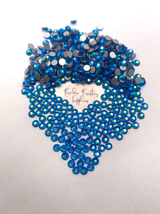 Capri Blue AB Glass Rhinestones