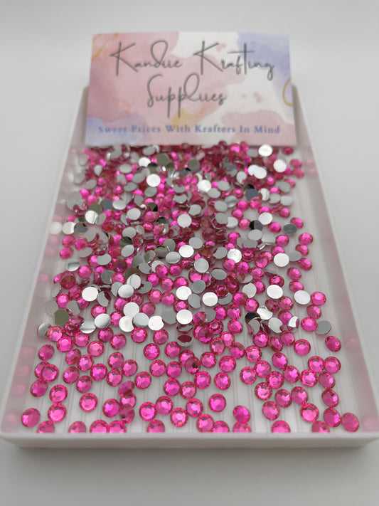 Hot Pink Resin Rhinestones